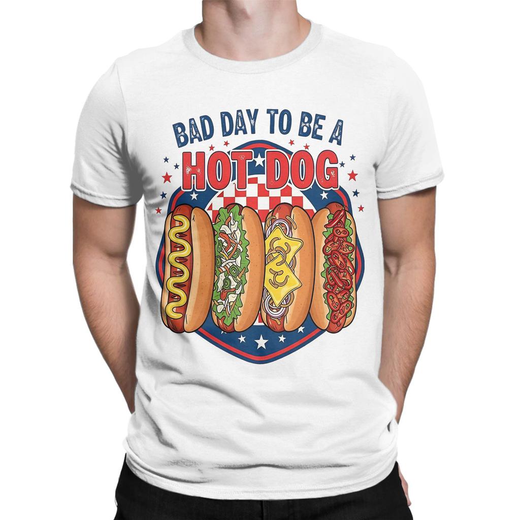 Bad Day Funny Graphic 100 Cotton Tshirt Chud Consuming Hotdogs Tops Tees For Unisex