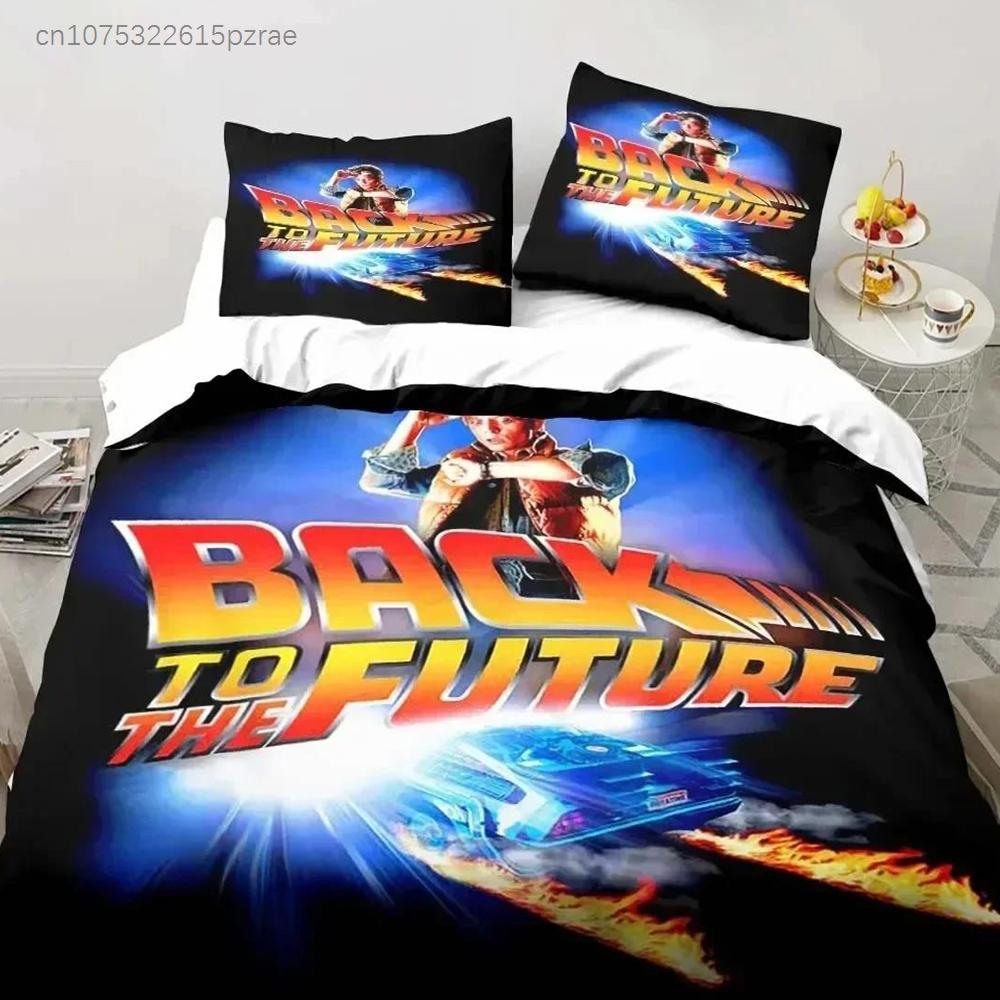 3D Back To The Future Classic Movie Retro Bedding Set Bed Three Piece Set Single Double Bed Queen Size King Quilt Cover Boy Gift