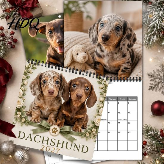 2027 Wall Calendar Dachshund Dog Calendar 12 Month Hanging Planner Jan Year Planner 2027-Dec Theme for Home Office Organizing Planning Themed Decor