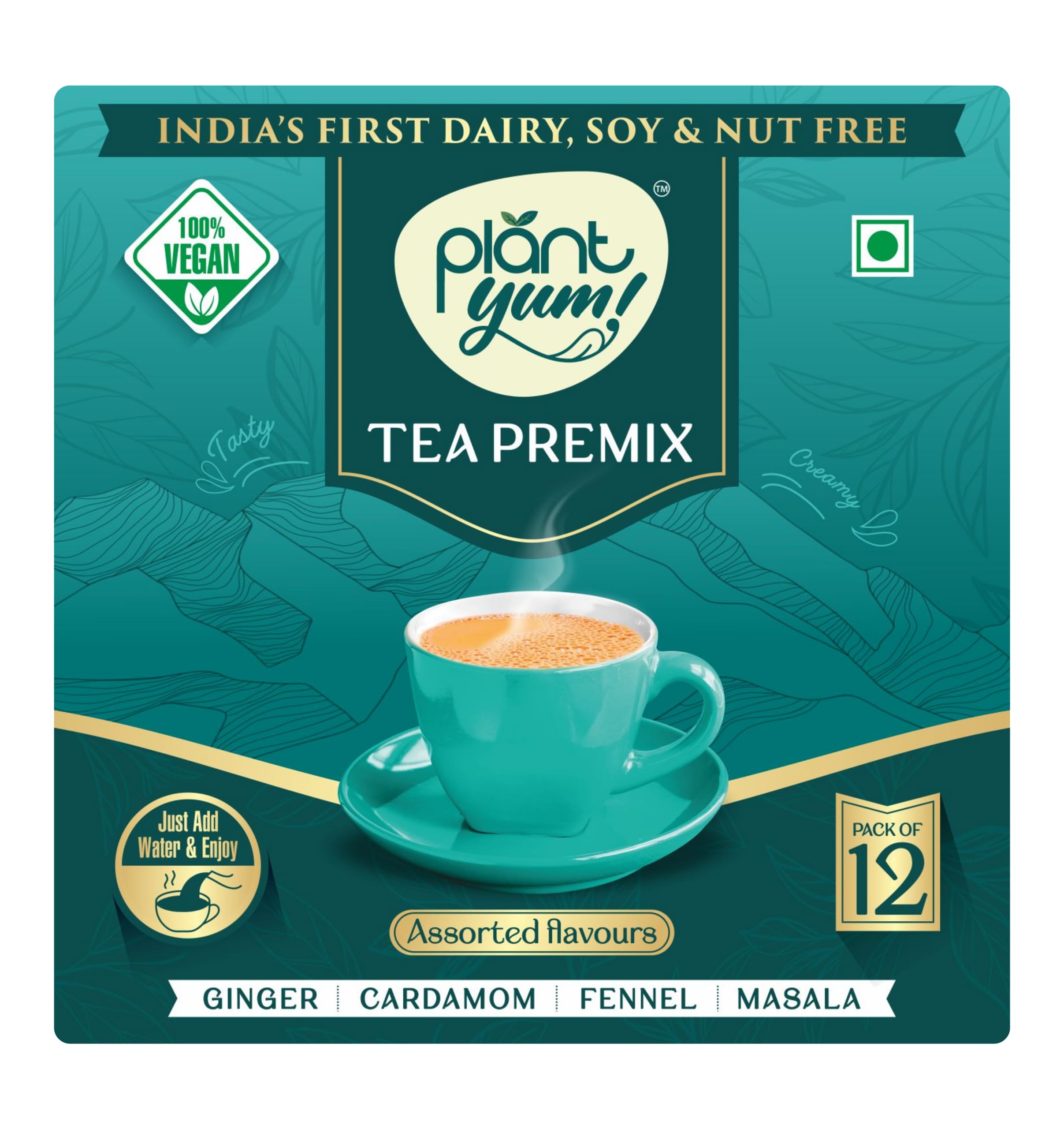 

Premium Tea Premix - Instant Chai | Easy-to-Make | Ready-to-Drink | Pack of 12