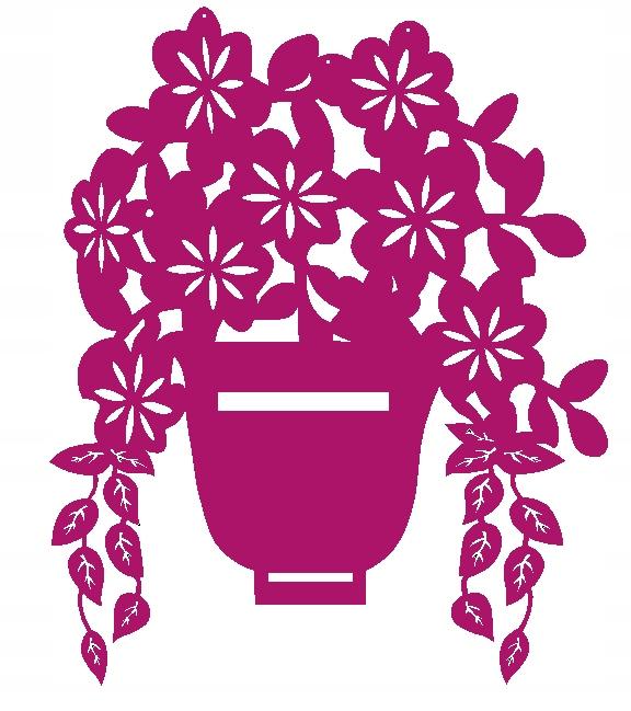 2. Flowerpot pendant, flowers, openwork decoration, COLORS
