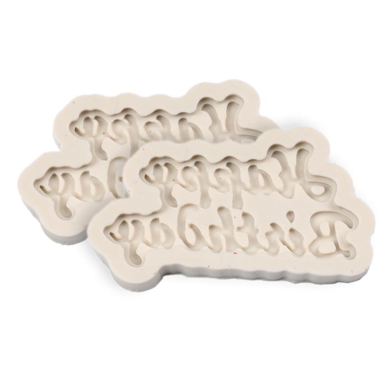 DL 1pc New Happy Birthday Letters Silicone Fondant Cake Mold Chocolate Baking Mould
