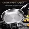 26/28/30/32cm Titanium Frying Pan Non Stick Fish Scale Hammer Pattern Steak Frying Pan Thickened with Lid Kitchen Cookware