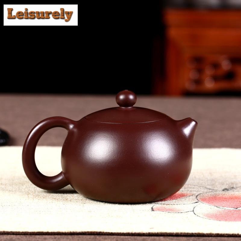 400ml Ancient Yixing Purple Clay Teapots Handmade Xishi Pot Raw Ore Purple Zhu Mud Tea Soaking Kettle With Filter Zisha Tea Set