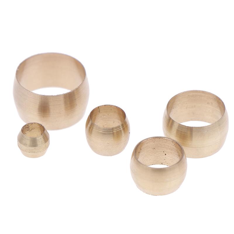 10Pcs 4 6 8 10 12 Mm Tube Brass Ferrule Compression Copper Sleeve Seal Ring Air Hydraulic Pipe Fitting Union Connector
