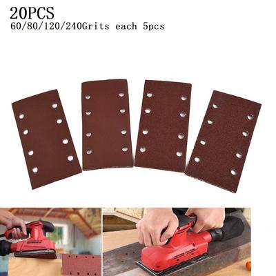 60/80/120/240# 20pcs Sanding Sheet Sandpaper Aluminium Oxide