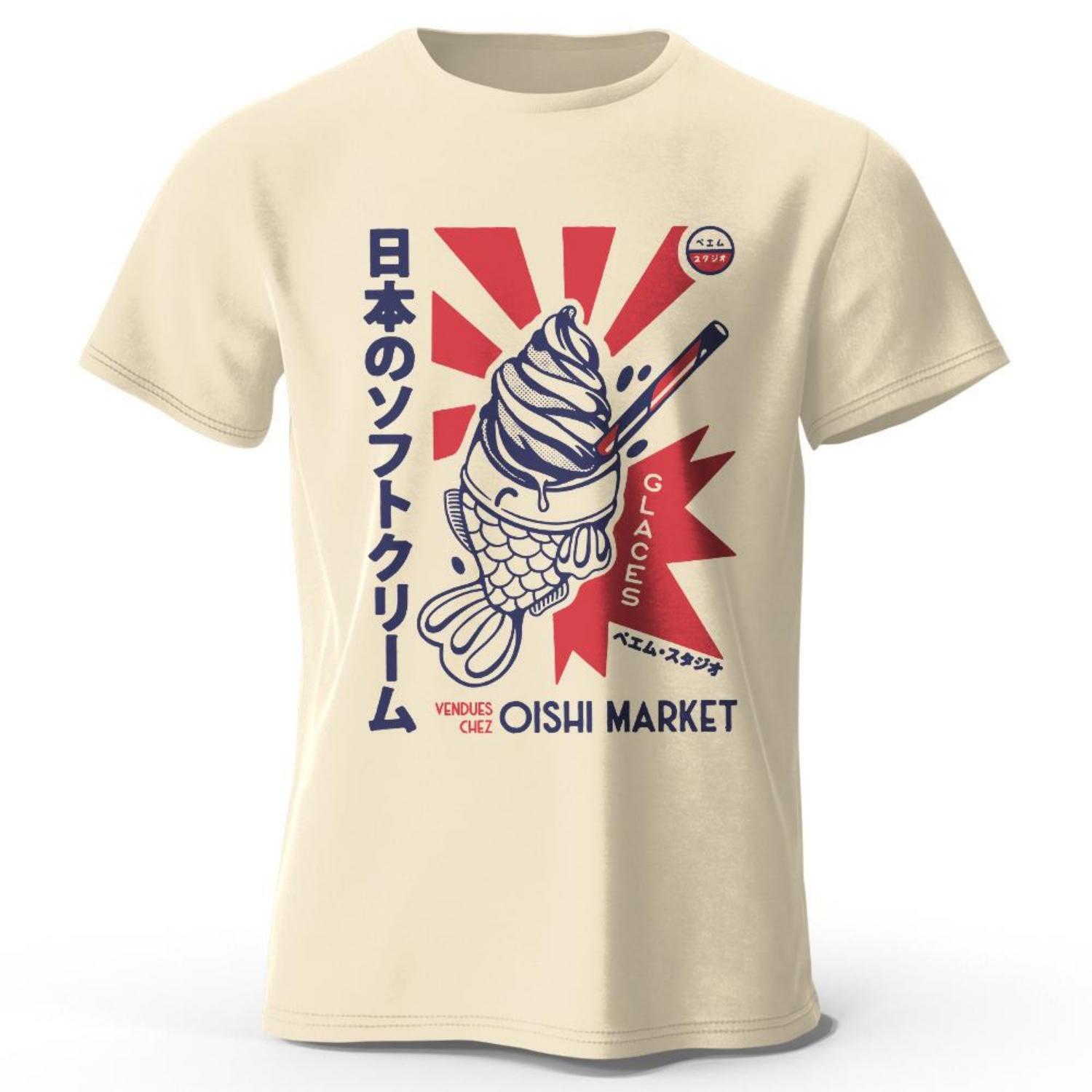 

Japanese Foodie Print 100% Cotton T-Shirt, Soft & Breathable Round Neck Short Sleeve Tee, Unisex Cute & Cultural Style XXXXXL чорний