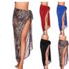 Long mesh beach wrap dress, sexy bikini one-piece scarf for women
