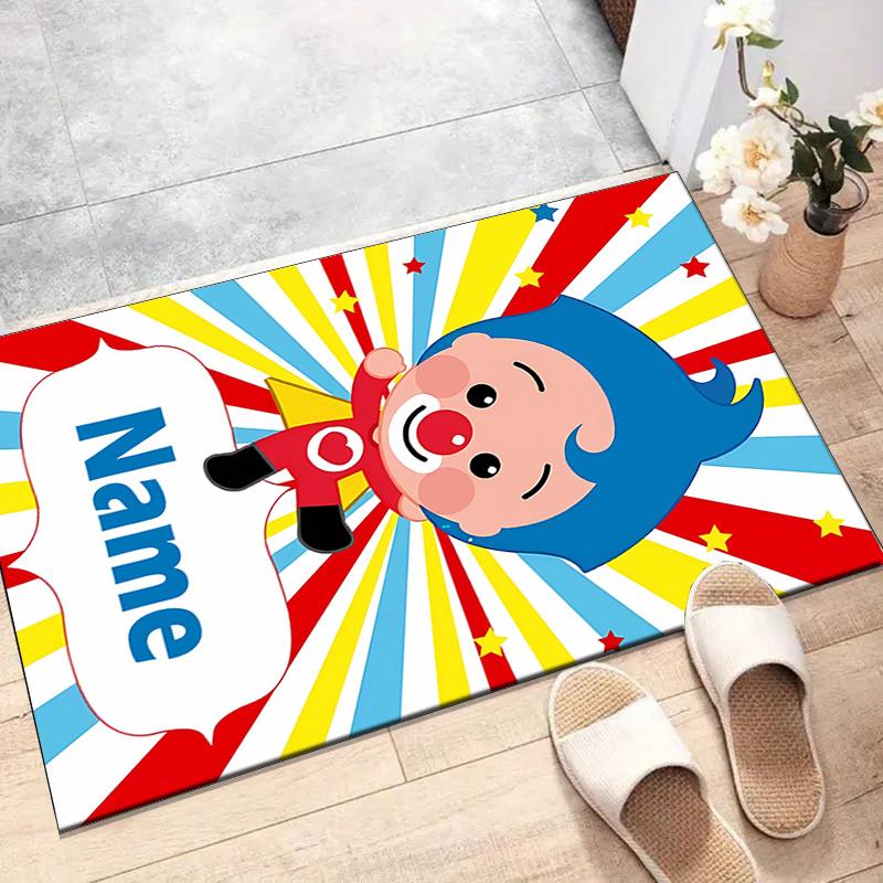 Custom Flim Flim Mat Personalized Name, Polyester Washable Indoor Entryway Rug, Gift for Christmas, Easter, Thanksgiving Day