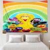 Sesame Street Print Tapestry, Backdrop, Easy Setup, Ideal for Bedroom, Office & Living Room, with Aesthetic Wall Hanging Decor.