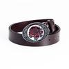 Rose-Shaped Waistband Leather Belt with Floral Pattern - Nightclub Single Loop Pants Accessory