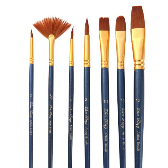 

Кисті для малювання 7 шт. Портативні еластичні різні насадки для пензлів Акриловий акварельний інструмент для малювання олією для художників-початківців-професіоналів peacock синього кольору