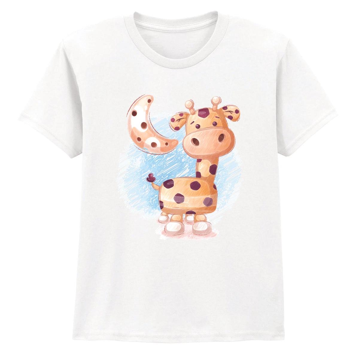 

Жираф Луна Жирафы Животные Детская Футболка Милый Мультяшный Сафари Футболка 160