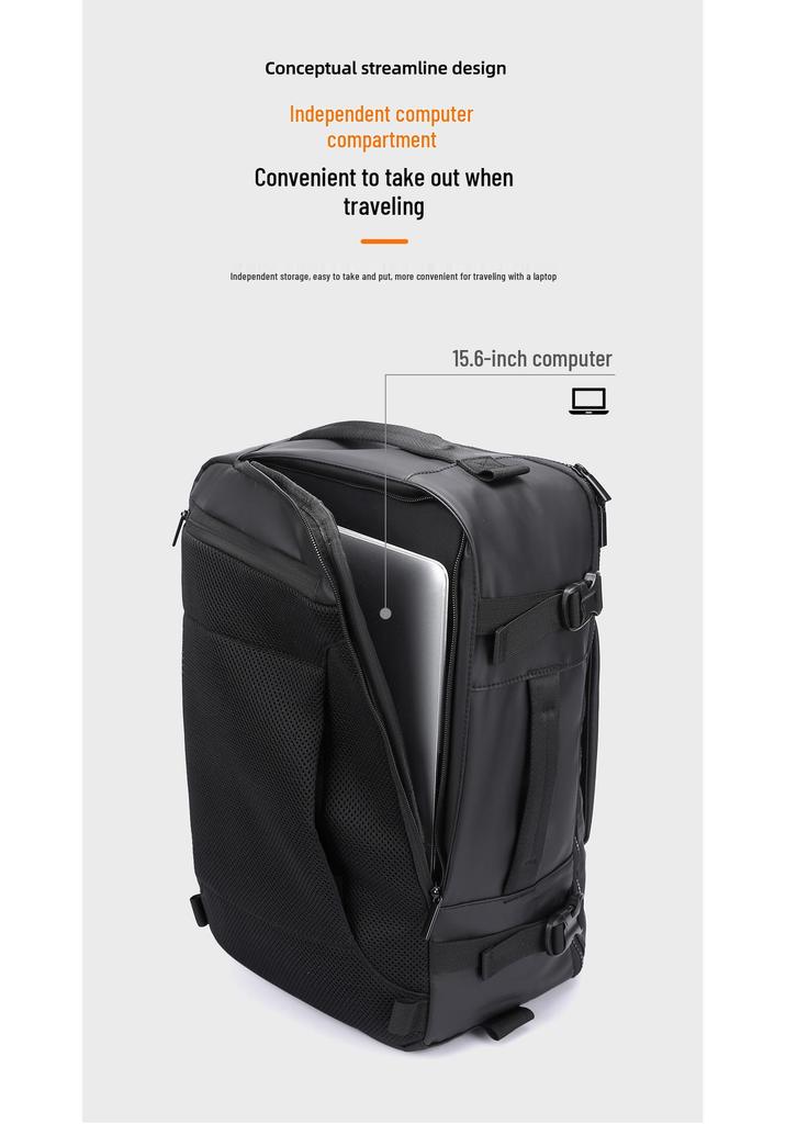 Men's Large Capacity Business Backpack - Convertible Crossbody and Double Shoulder Bag for Travel