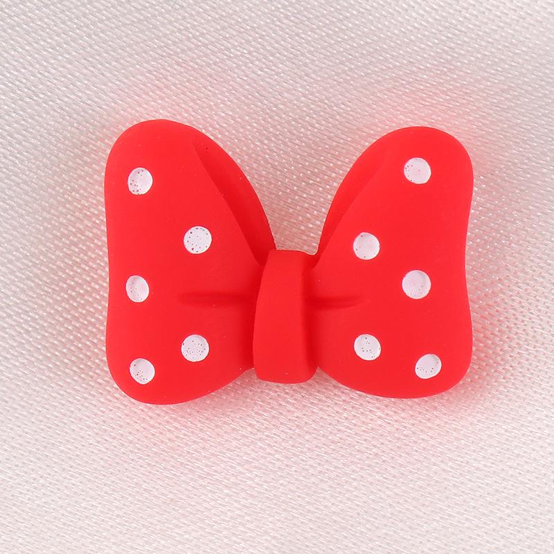 Small Sweet Polka Dot Bowknot Resin Ornaments: Hair Clip & Phone Case Decor.