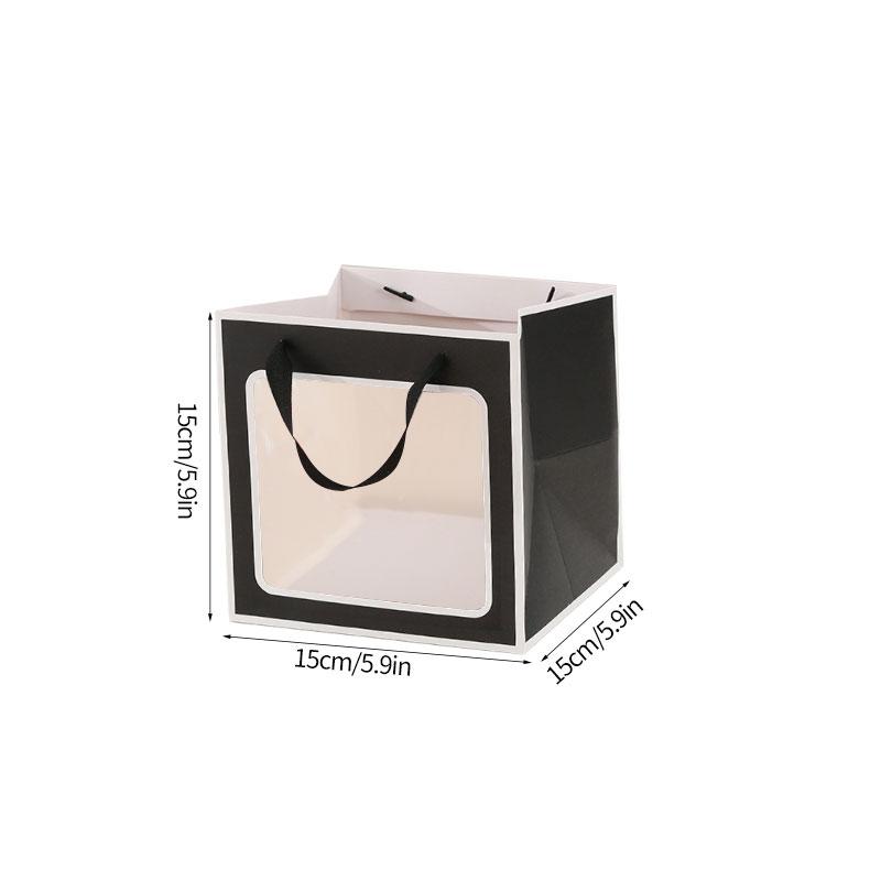Portable Gift Bag Cookie Box with Window Shopping Bag Scarf Gift Box Birthday Gift Bags Packaging Bag Cake Boxes Wedding Decor