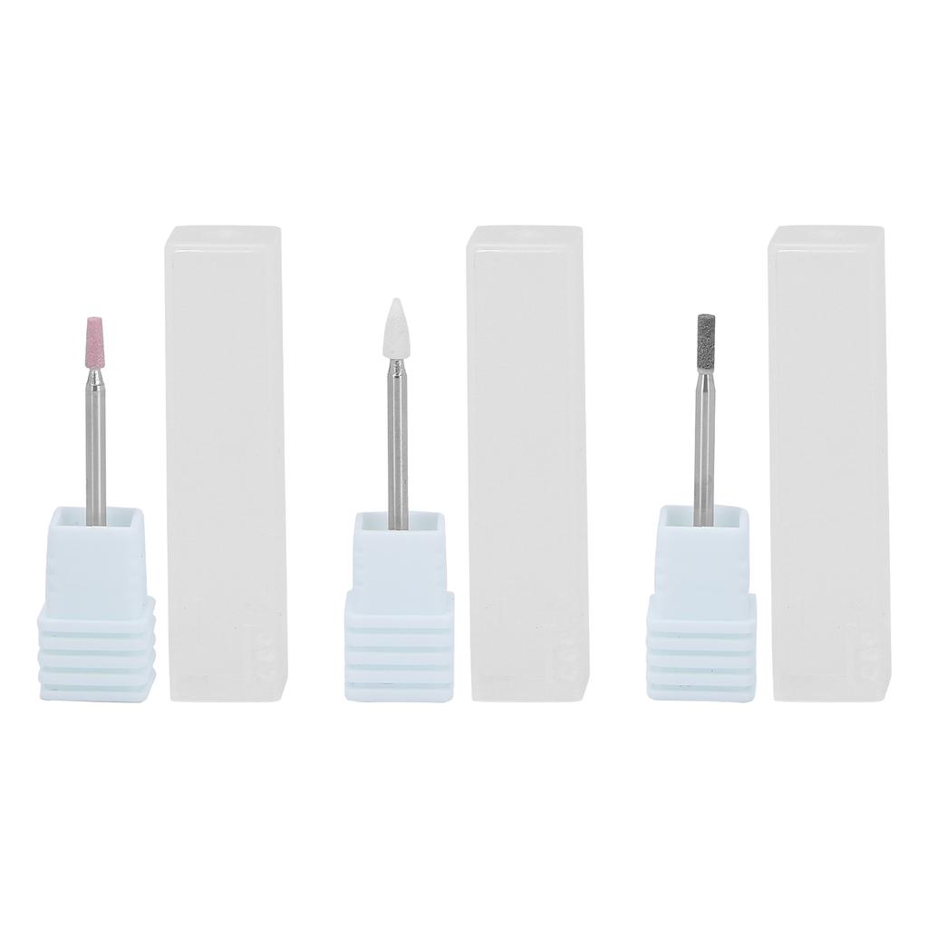 3 Stück Nagelbohrer Professionelle Nagelfeile Nagelhautentferner Bits mit Aufbewahrungsbox