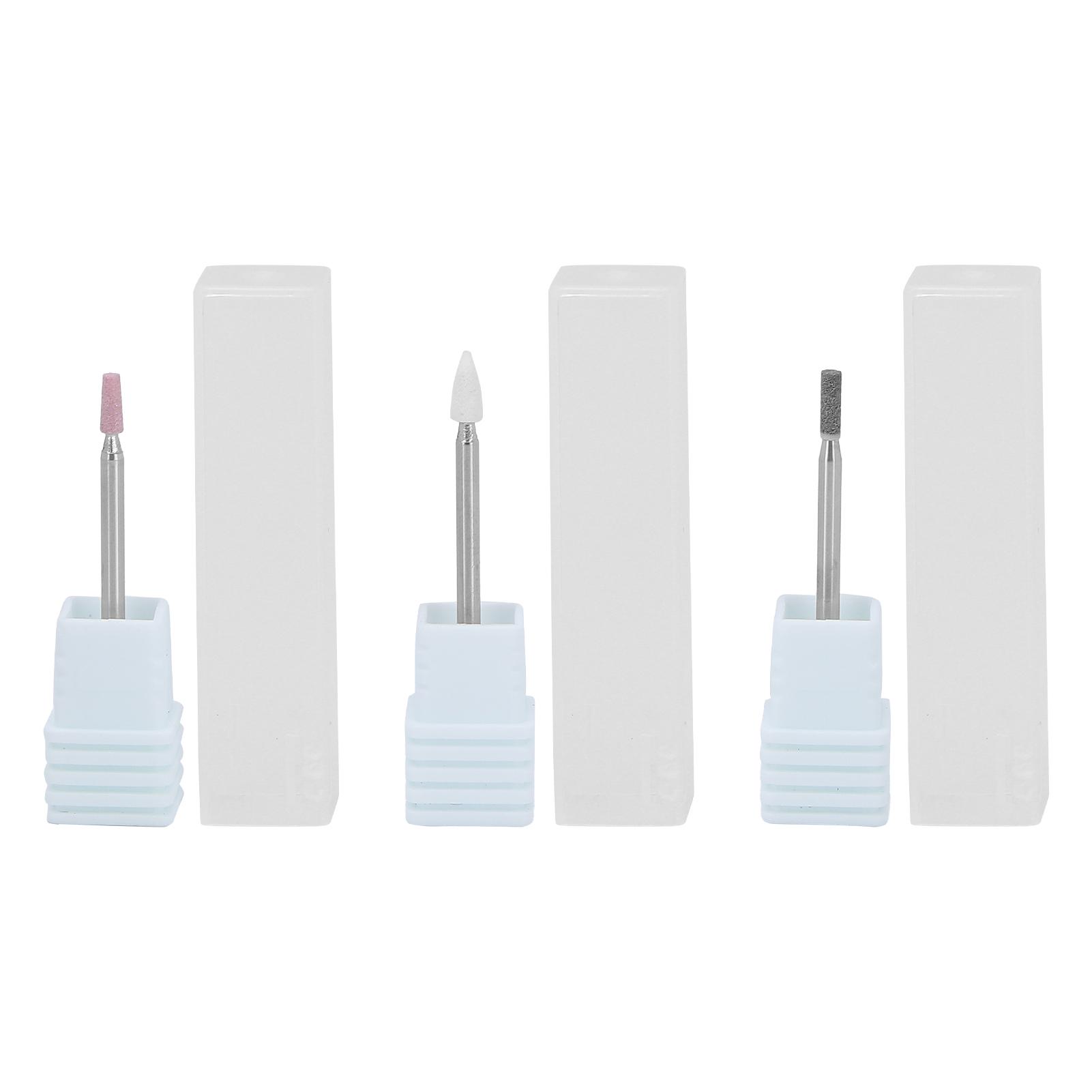 

3pcs Nail Drill Bits Professional Nail File Cuticle Remover Bits with Storage Box
