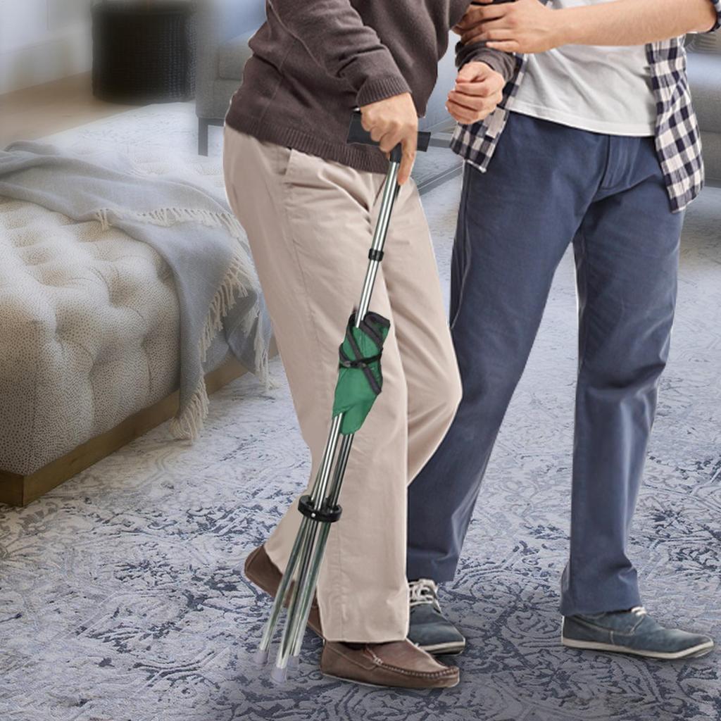 Foldable Walking Cane with Seat Anti-Slip Crutches Stool Mobility Aid Elderly Men Women Travel Hiking Outdoor Fishing