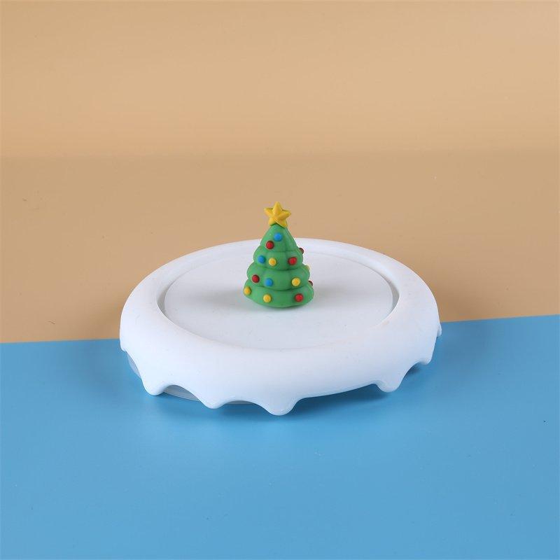 Schneeflocken-Becherdeckel, Schmelzender Schnee, Silikondeckel mit cartoonhaftem und süßem Design, Staubdichter Wasserbecherdeckel, Abnehmbar