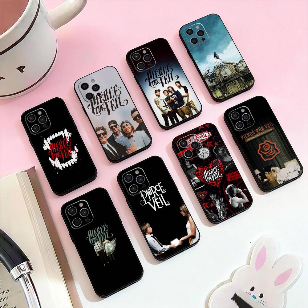 P-Pierce the V-Veil Band Phone Case Silicone Soft For IPhone 17,16,15,14,13,12,11,XS,Plus Pro Max