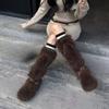 High Snow Boots Winter New Round Toe Suede Rivet Metal Buckle Soft Sole Anti-slip Wear-resistant Cotton Shoes