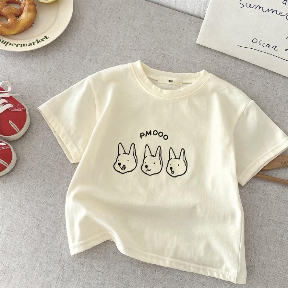 

Children s Short Sleeve Tees Tops Summer Simple Fashion Versatile Kids T Shirts Round Collar Casual Printed Girls Boys T-shirt 100