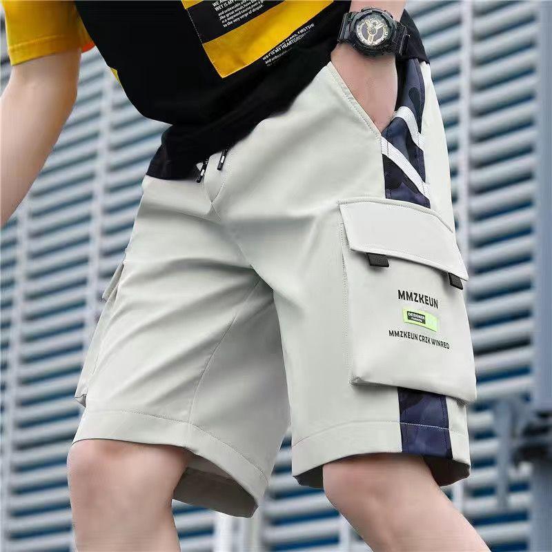 Summer Mens Loose Cargo Short Pants Men Casual Wide Leg Shorts Fashion Five Point Shorts Sweatpants Plus Size