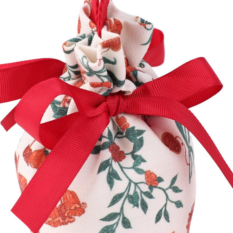 Retro Flower Handheld Candy Bags Wedding Gifts Packing Bags Portable Drawstring Candy Storage Bags