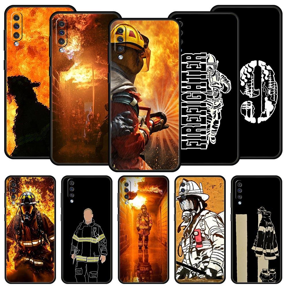 Fireman Firefighter Phone Case For Samsung A54 A52 A24 A14 A50 A70 A10 A40 A20S A20E A06 A12 A22 A34 A42 A32 5G A04s A16 Cover