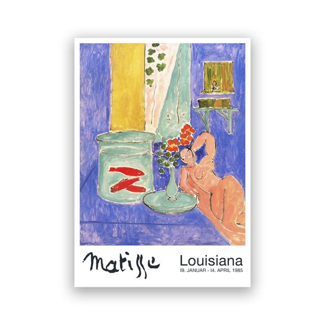 Плакат выставки Матисса Анри Матисс Золотая рыбка Картина Печать на холсте Музей Пушкина Московский музей Настенная картина Декор для дома 21x30cm No Framed