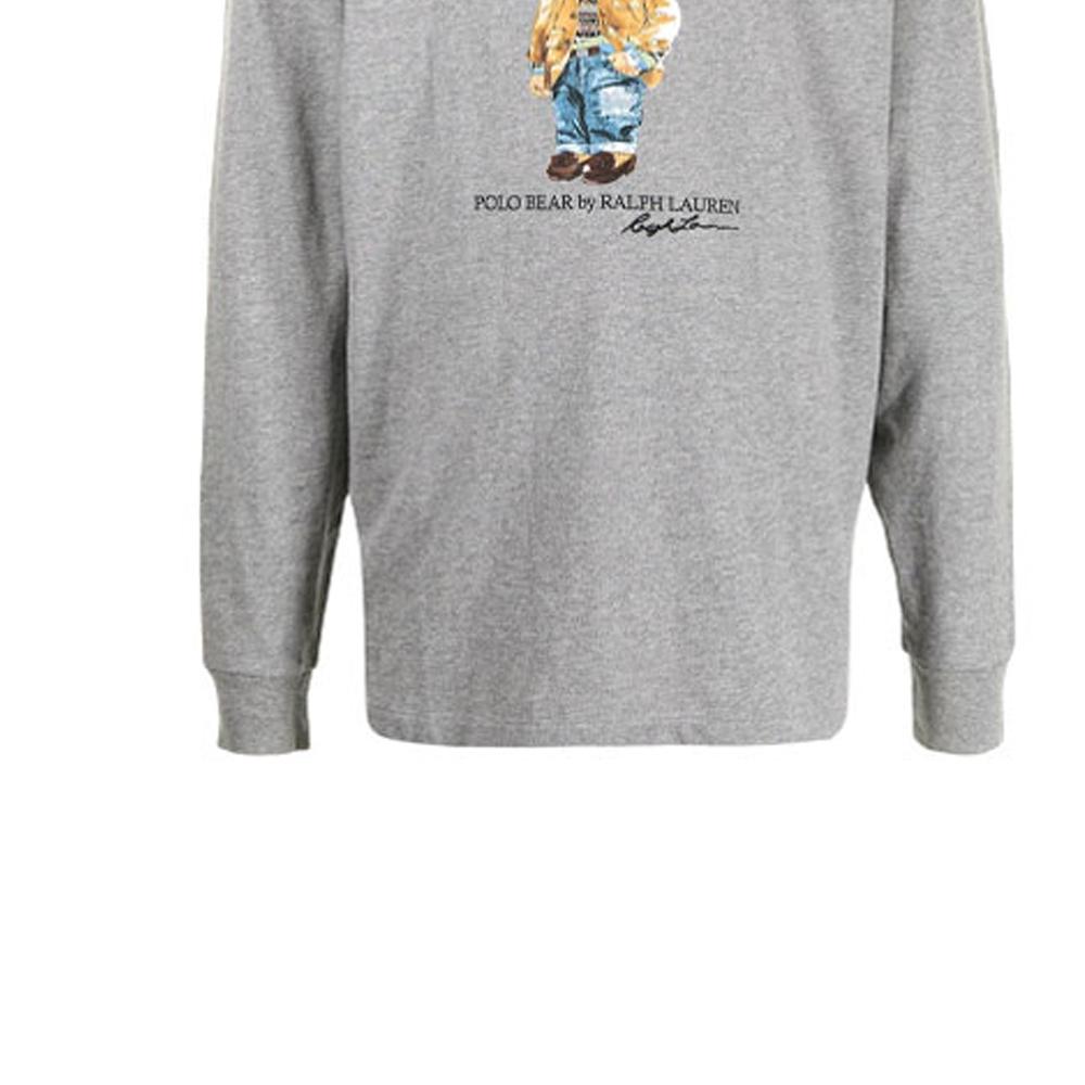 Polo Ralph Lauren Cartoon Print Crew Neck Long Sleeve T-Shirt Men Tops Gray 710828276-003