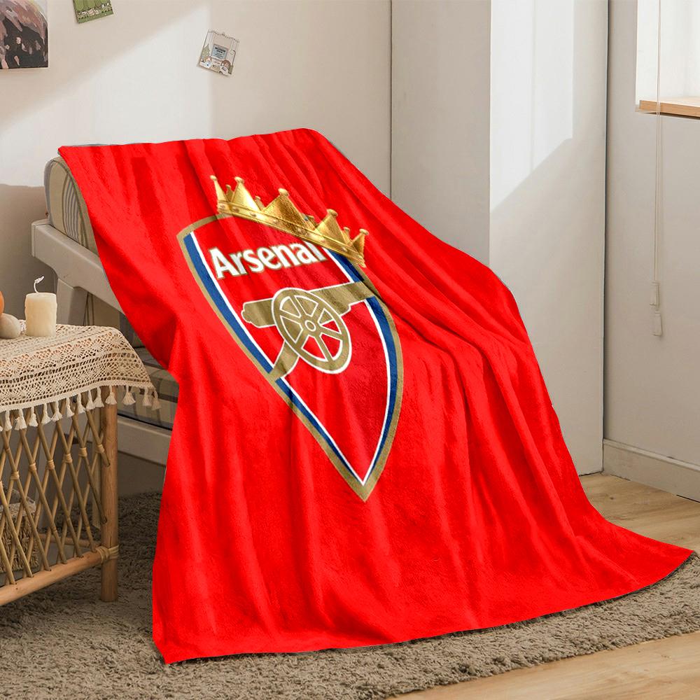 Arsenal Logo Blanket Set Red Designed Flannel Blanket for Bedroom, Living Room, Sofa, and Nap