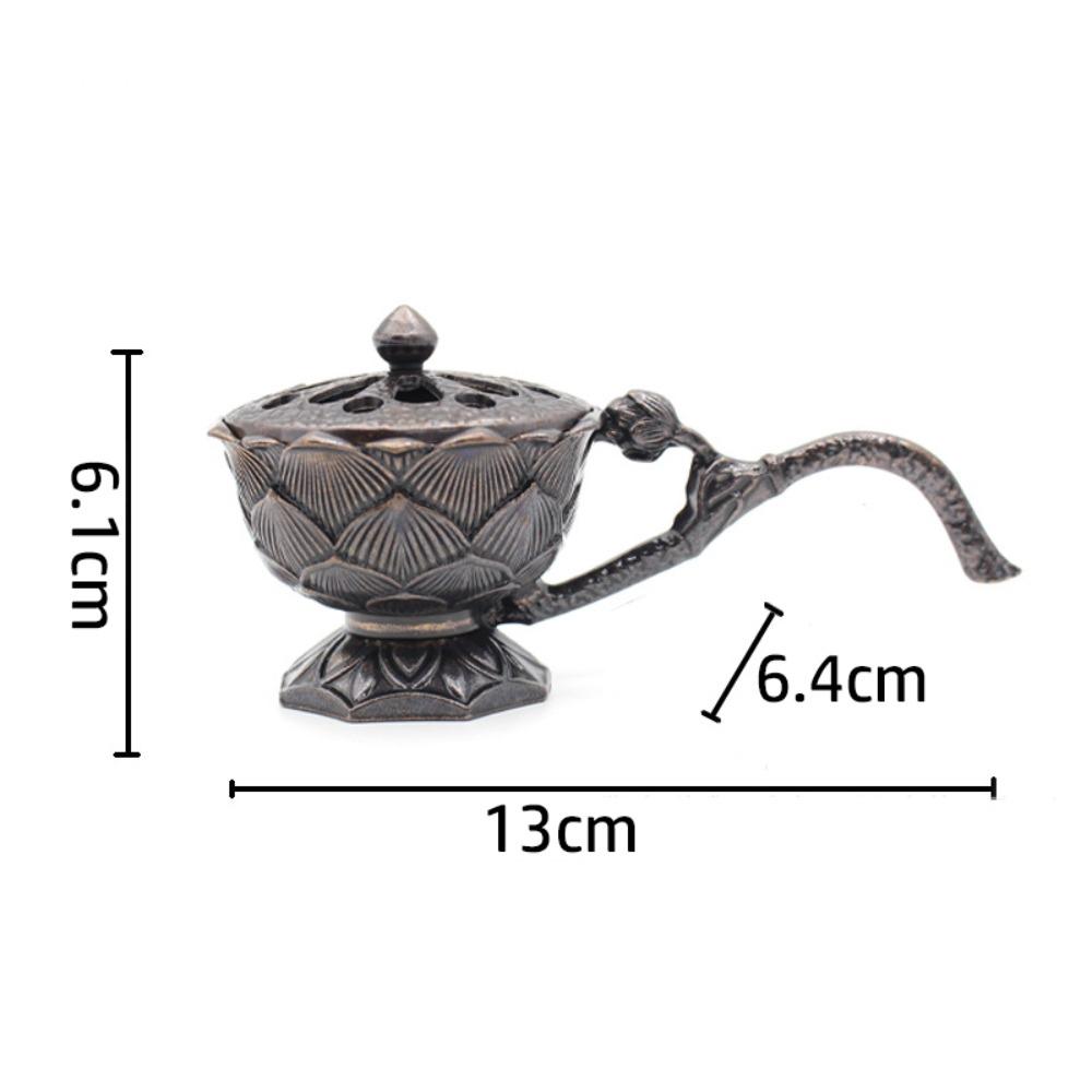 Metal Lotus Incense Burner Hollow Out Aromatherapy Stove Incense Holder  Home Interior Decoration