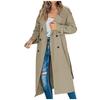 Damen Mode Einfach Zweireihig Trenchcoat Vintage Reverskragen Lange Ärmel Weiblich Schick Dame Outfits