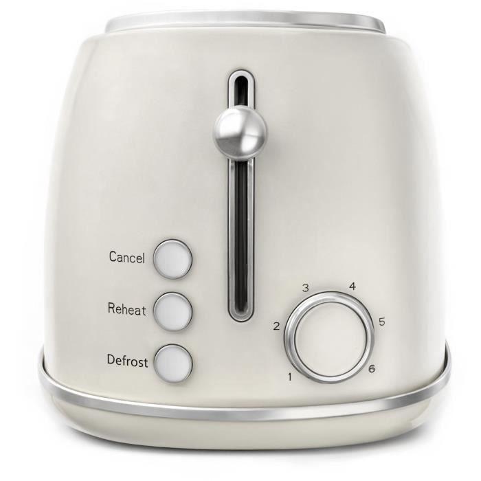 Grille-pain vintage - SWEISS - GRV8 - 2 fentes - 1500 W - Beige