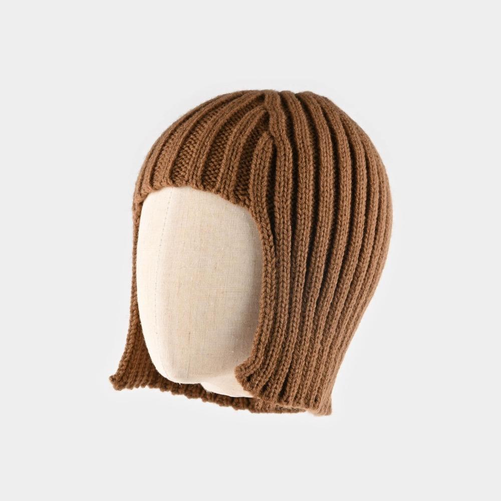 

New Ear Protection Winter Beanie Hat Warm Breathable Headwrap Hat Solid Color Overhead Cap Autumn Winter коричневый