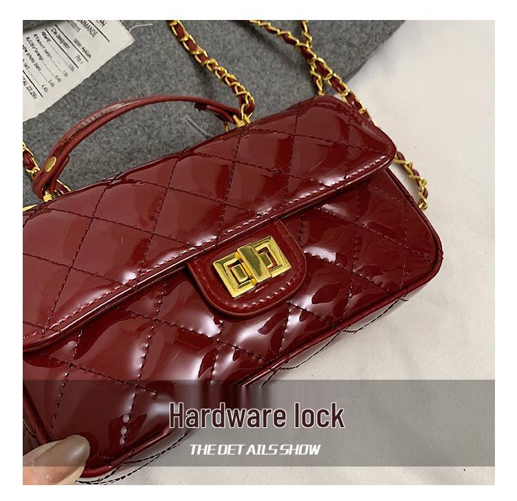 2025 Little Xiangfeng Argyle Chain Luxury Square Handbag - Women's Single Shoulder Crossbody Bag