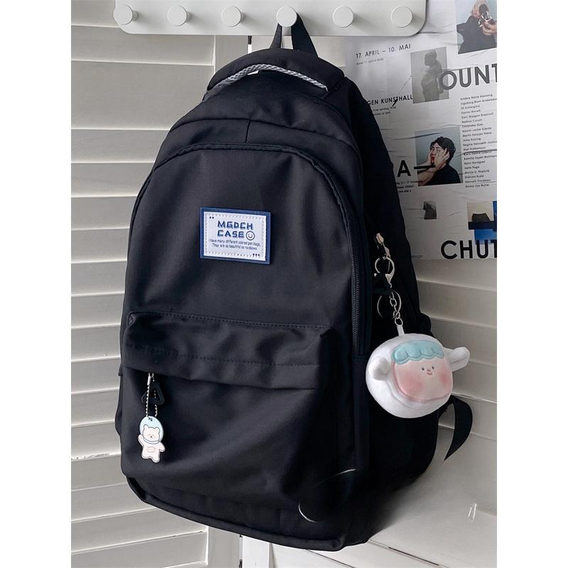 

IELGY Женский рюкзак, водонепроницаемый гладкий студенческий рюкзак большой вместимости, простой школьный рюкзак, рюкзак для компьютера чёрный