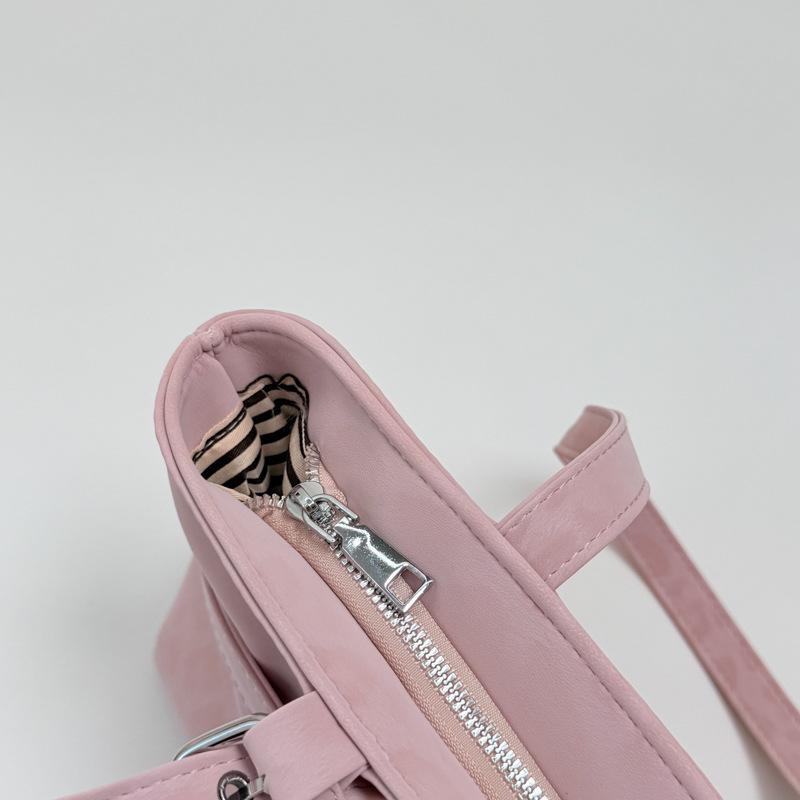 2026 Korean Style Women's Leather Shoulder Bag - Simple, Versatile, Commuting Handbag with Buckle Design
