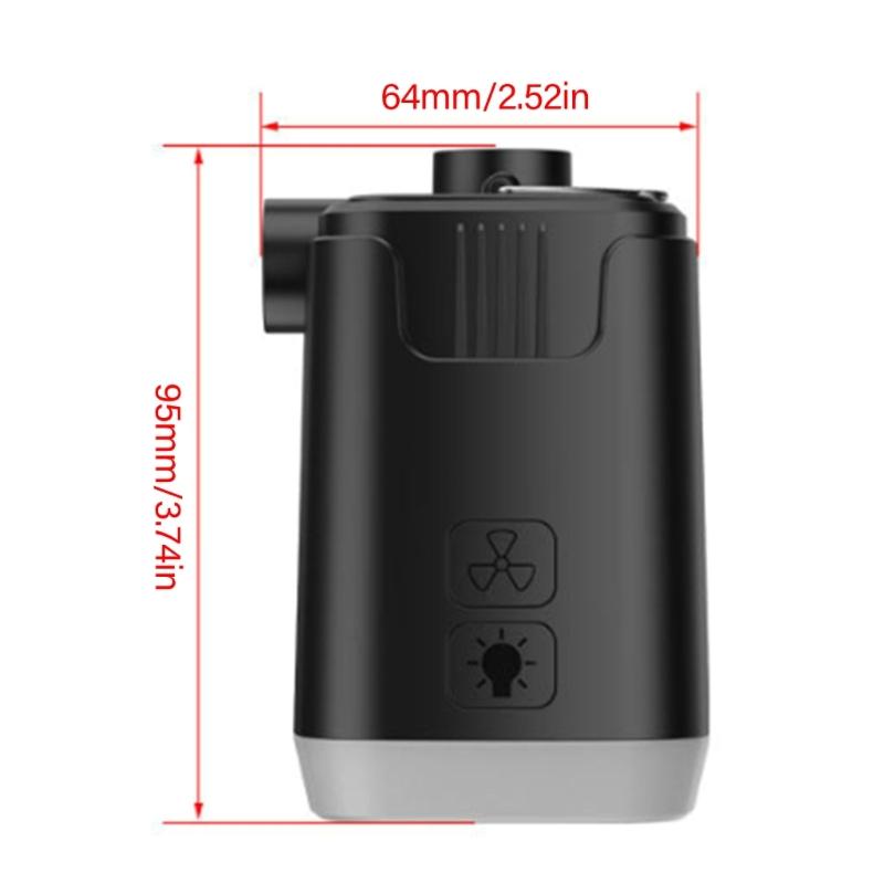 Tragbare kleine Luftmatratzenpumpe Elektrische Luftpumpe mit Campinglicht für Luftmatratze, Poolschwimmer Einfach zu bedienen