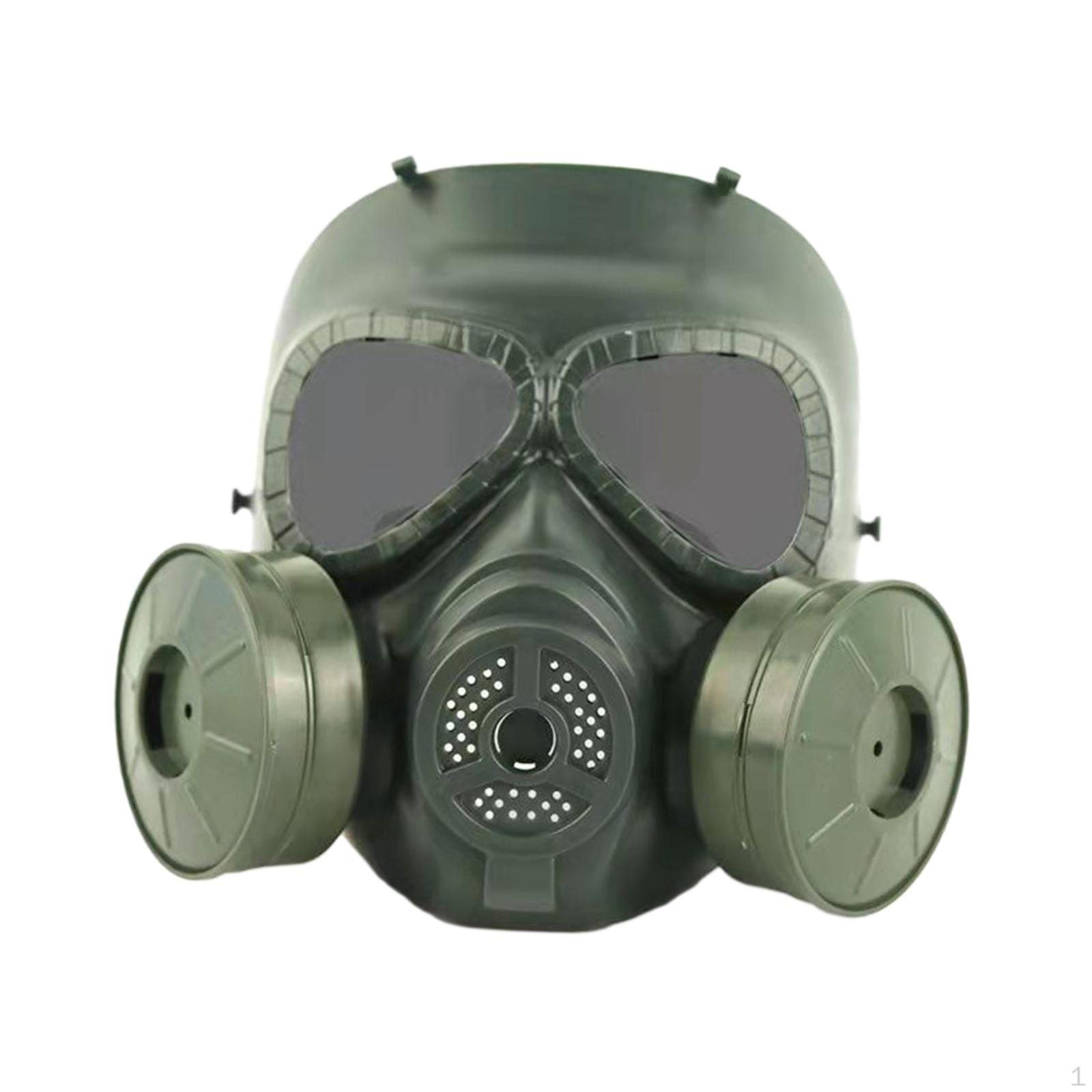 CS Полнолицевая маска, Защитная дышащая игровая маска-протектор для маскарада, Хэллоуина, на открытом воздухе Black Lens  Green