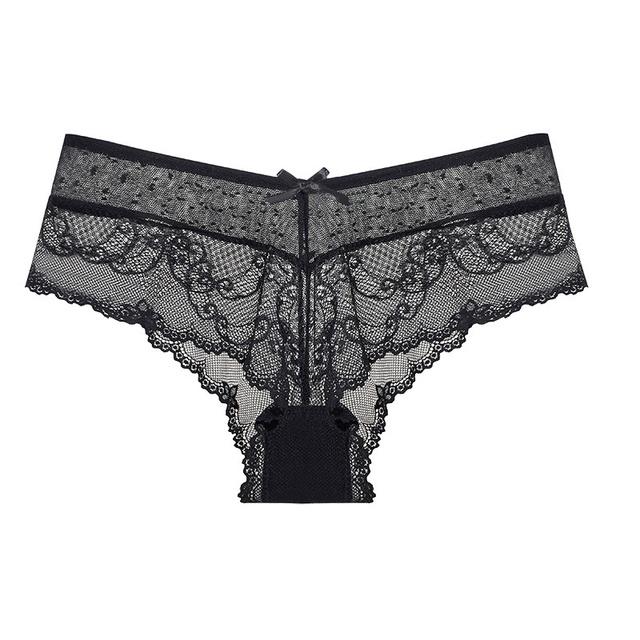 Dünne Mesh-Blumen-Stickerei-Spitze-Damenunterwäsche, transparente Versuchung, sexy Höschen, durchsichtige nahtlose Slips