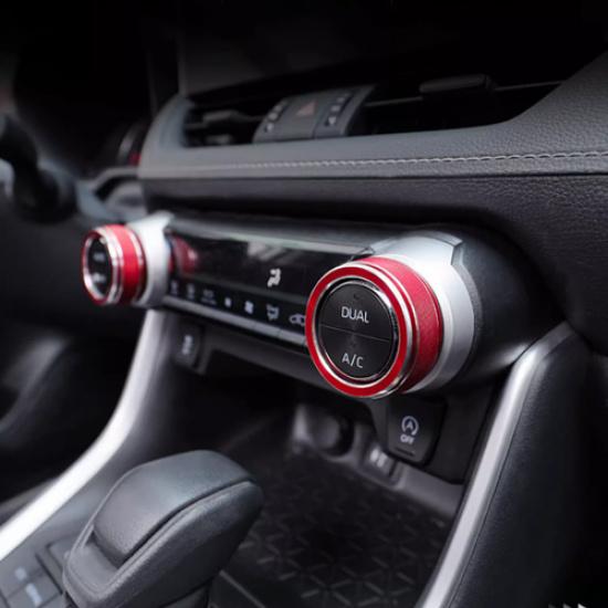 For -2025 Toyota RAV4 Air Condition Knob Button Ring Cover Decor Pair