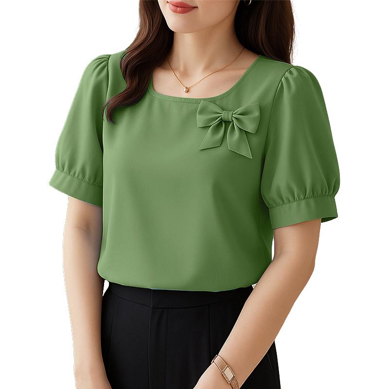 ZANZEA Women Casual Round Neck Summer Short Sleeve Blouse