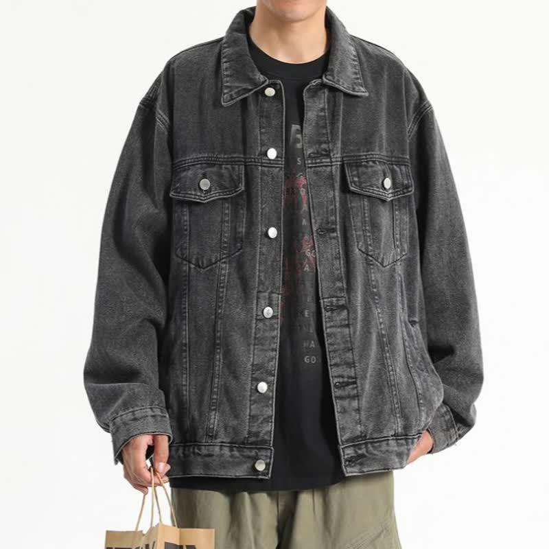 2026 Men's Denim Shirt Jacket: Casual Japanese Style for Spring, Autumn, Winter - Popular Youth Workwear