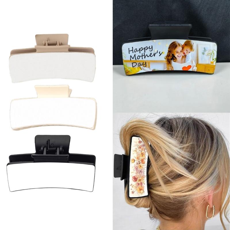 Elegant Heat Pressed PET Barrettes Portable PET Hair Slide with Crisp Heat Transferred Pattern for Fashion Lovers