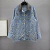 Heavy industry sequined denim jacket women's autumn new loose and thin ins European goods do old long-sleeved jacket trend