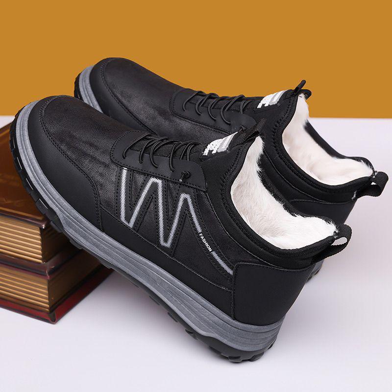 

Мужские зимние слипоны из натуральной кожи с шерстяной подкладкой, хлопковые сноубутсы Default Option