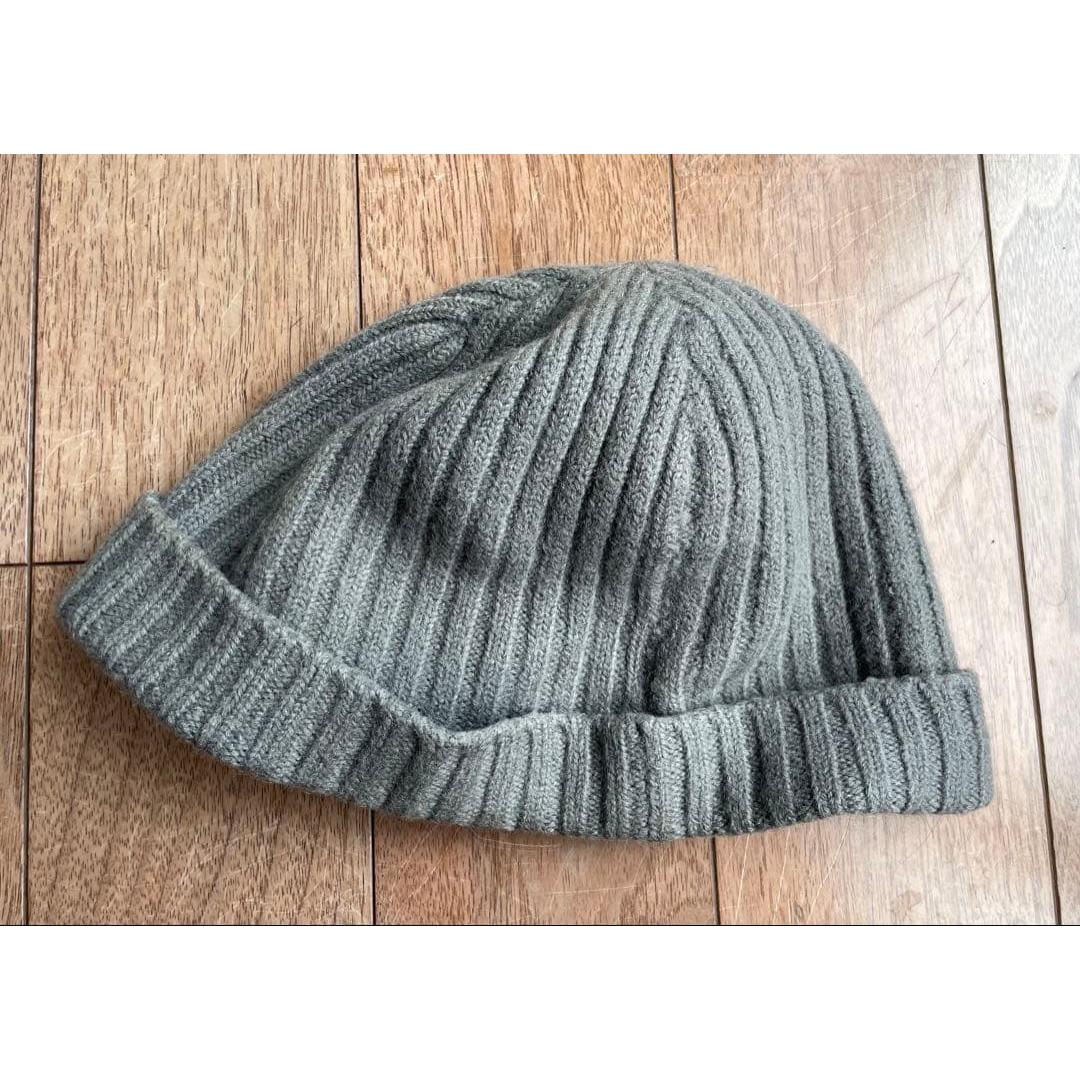 Used KIJIMA TAKAYUKI Wool Rib Knit Cap Gray